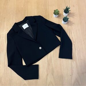 Aritzia Wilfred La Paz Blazer Black Cropped Single Breasted Jacket Small